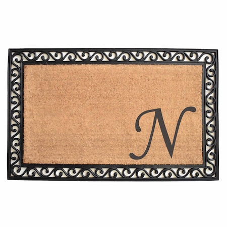 Monogram Door Mat, Coir, Black, Natural, 30 in W x 48 in L